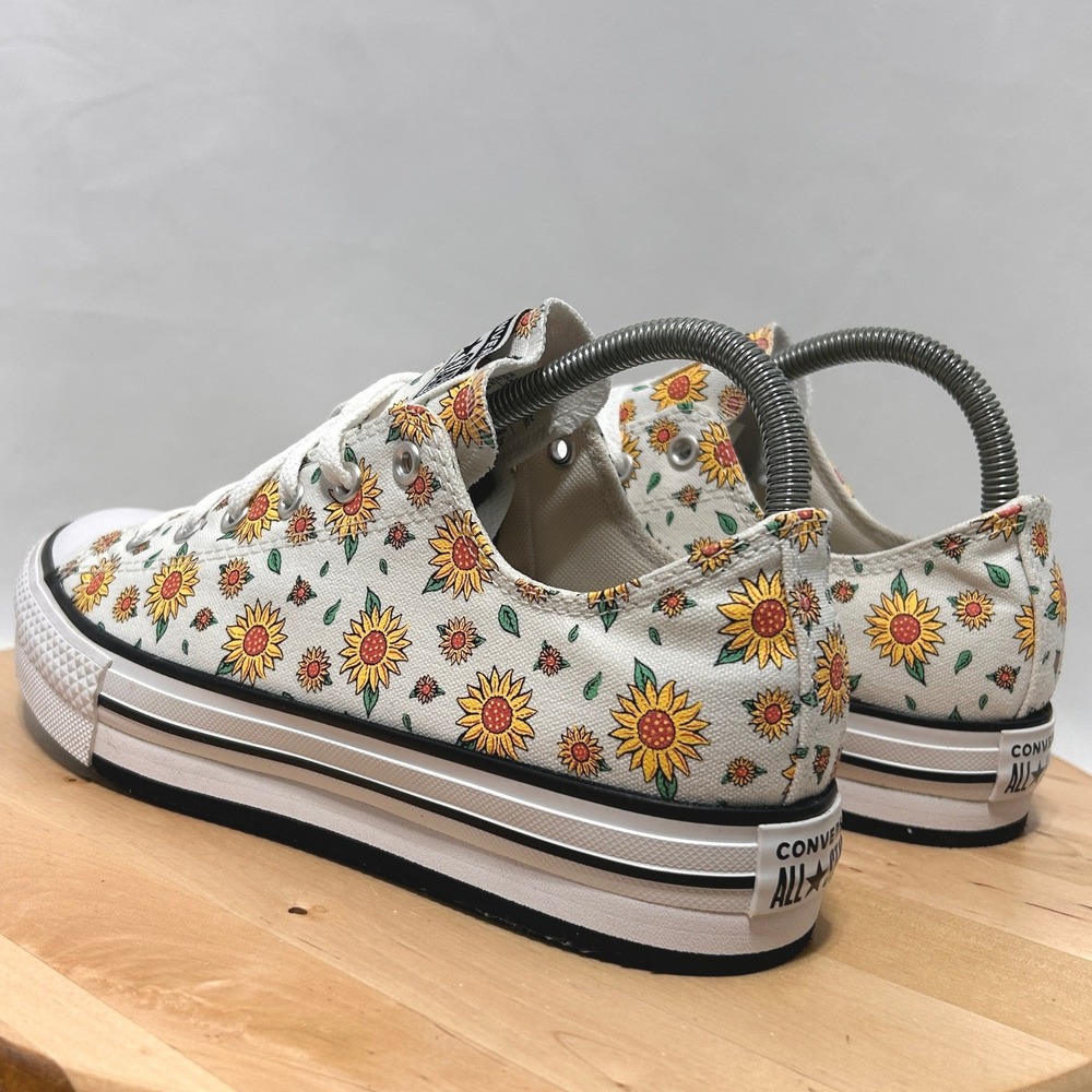 Converse Chuck Taylor All Star EVA Platform Low GS Sunflower Junior Sneakers - 6 - Picture 6 of 10